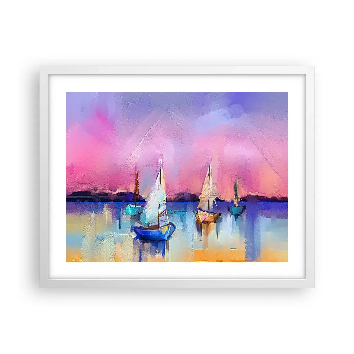 Affiche dans un cadre blanc - Poster - Direction: les eaux larges - 50x40 cm