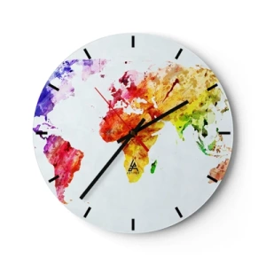Horloge murale - Pendule murale - Toutes les couleurs du monde - 40x40 cm