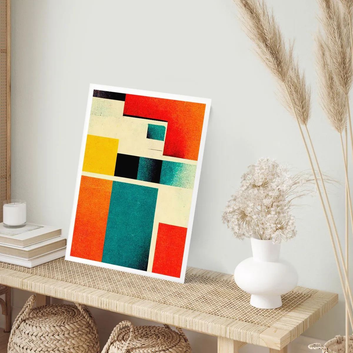Affiche - Poster - Abstraction géométrique dans le style moderniste - 50x70cm - Abstraction géométrique – bonne énergie - Décoration murale moderne pour le salon et la chambre ARTTOR