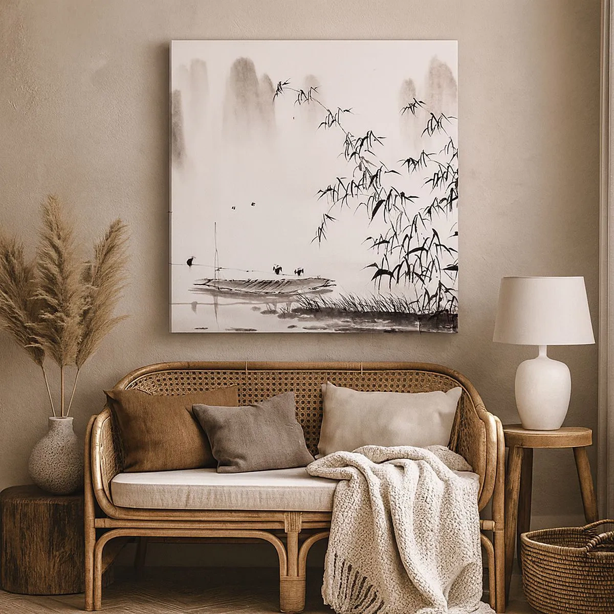 Impression sur toile - Image sur toile - Le silence des rizières - 30x30 cm