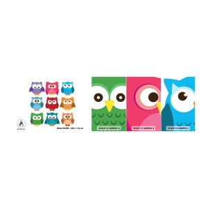 Échantillon De Papier Peint Standard Eco - C'est amusant d'être différent - Pour les enfants, Hibou, Graphique - 100x30 cm