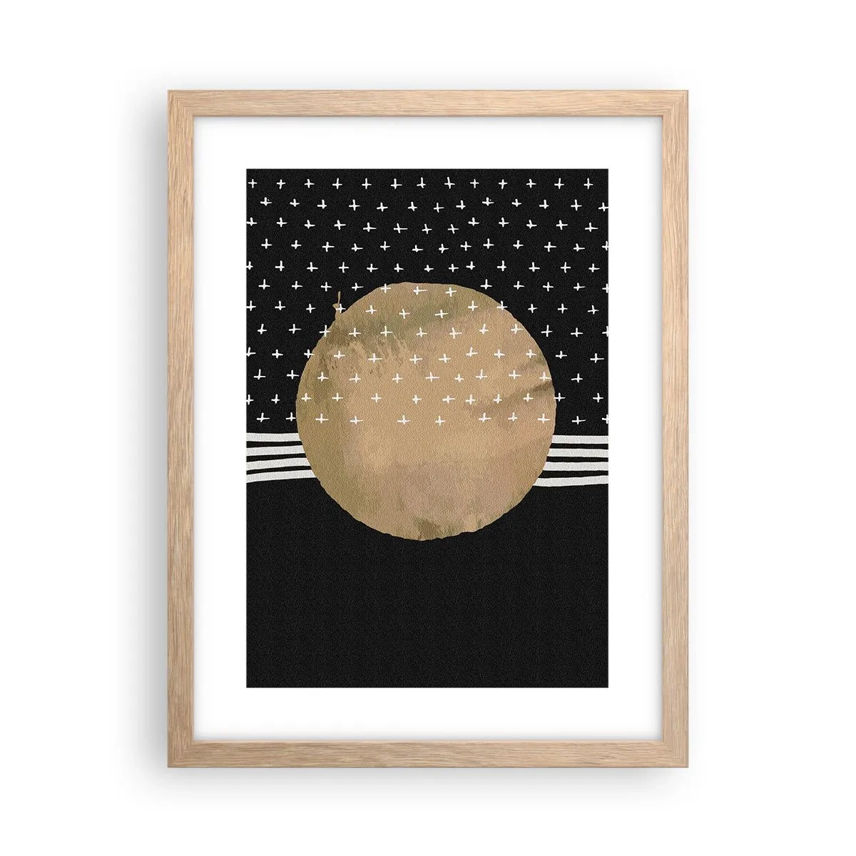 Affiche dans un chêne clair - Poster - Composition : drapeau galaxie - 30x40 cm