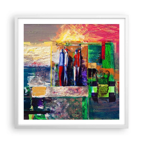 Affiche dans un cadre blanc - Poster - Relations et émotions - 60x60 cm