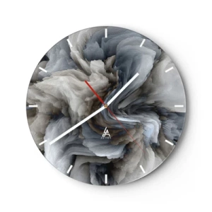 Horloge murale - Pendule murale - Une forme délicate ressemblant à une fleur en pierre - 30x30cm - Pierre et fleur - Décoration murale moderne pour le salon, la cuisine et la chambre ARTTOR