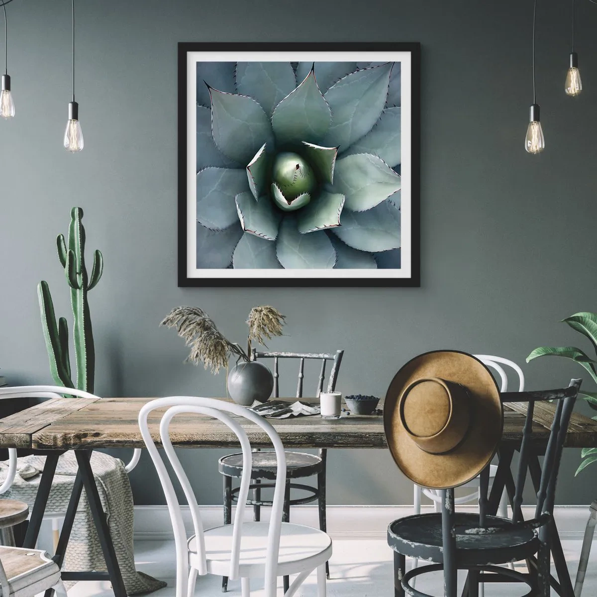 Affiche dans un cadre noir - Poster - Wabi et observe - 50x50 cm