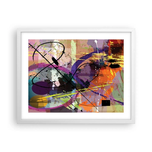 Affiche dans un cadre blanc - Poster - Vous pouvez aller tout droit ou autour - 50x40 cm