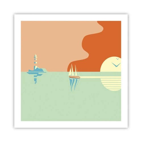 Affiche - Poster - Paysage idéal de la mer - 60x60 cm