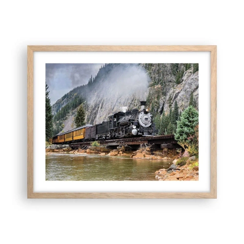 Affiche dans un chêne clair - Poster - Et lui jusqu'où? Jusqu'où? - 50x40 cm