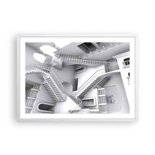 Affiche dans un cadre blanc - Poster - Paradoxes spatiaux - 70x50 cm