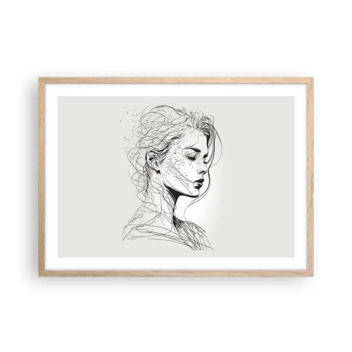 Affiche dans un chêne clair - Poster - Portrait en pensée - 70x50 cm