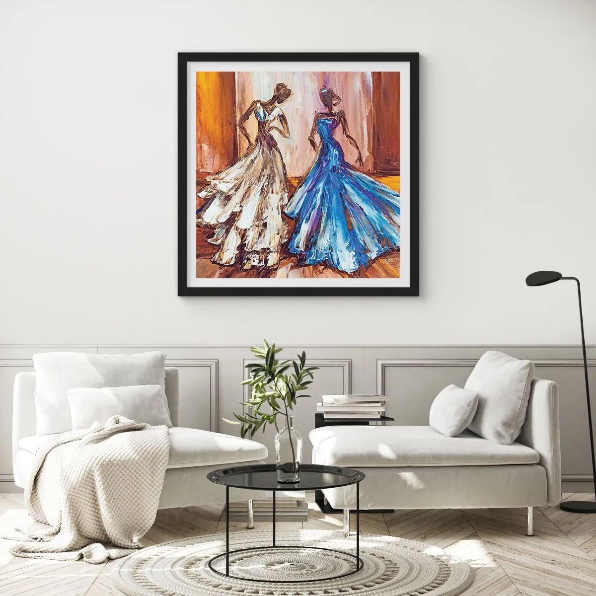 Affiche dans un cadre noir - Poster - Un duo reconnaissant - 40x40 cm