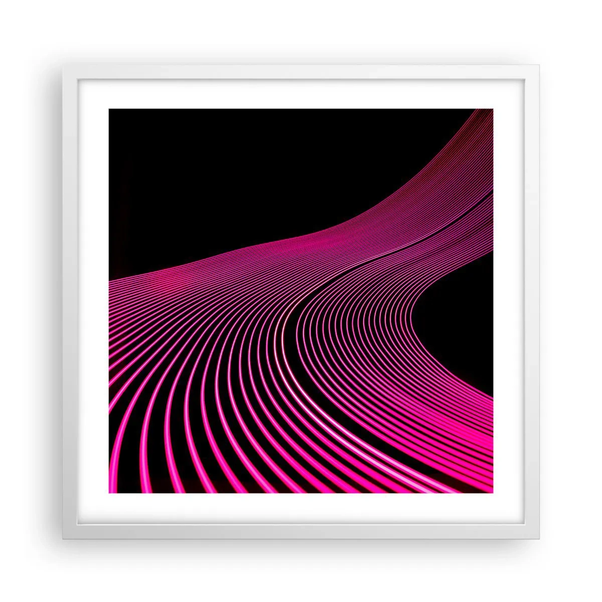 Affiche dans un cadre blanc - Poster - Avenue de lumière - 50x50 cm