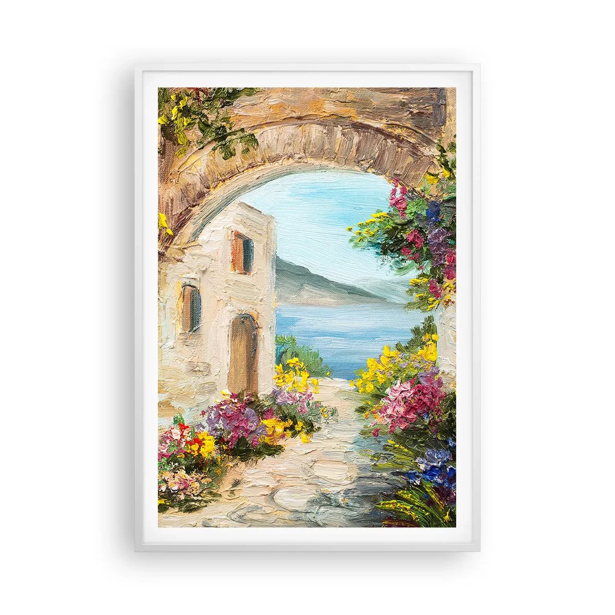 Affiche dans un cadre blanc - Poster - Le charme d'une province côtière - 70x100 cm