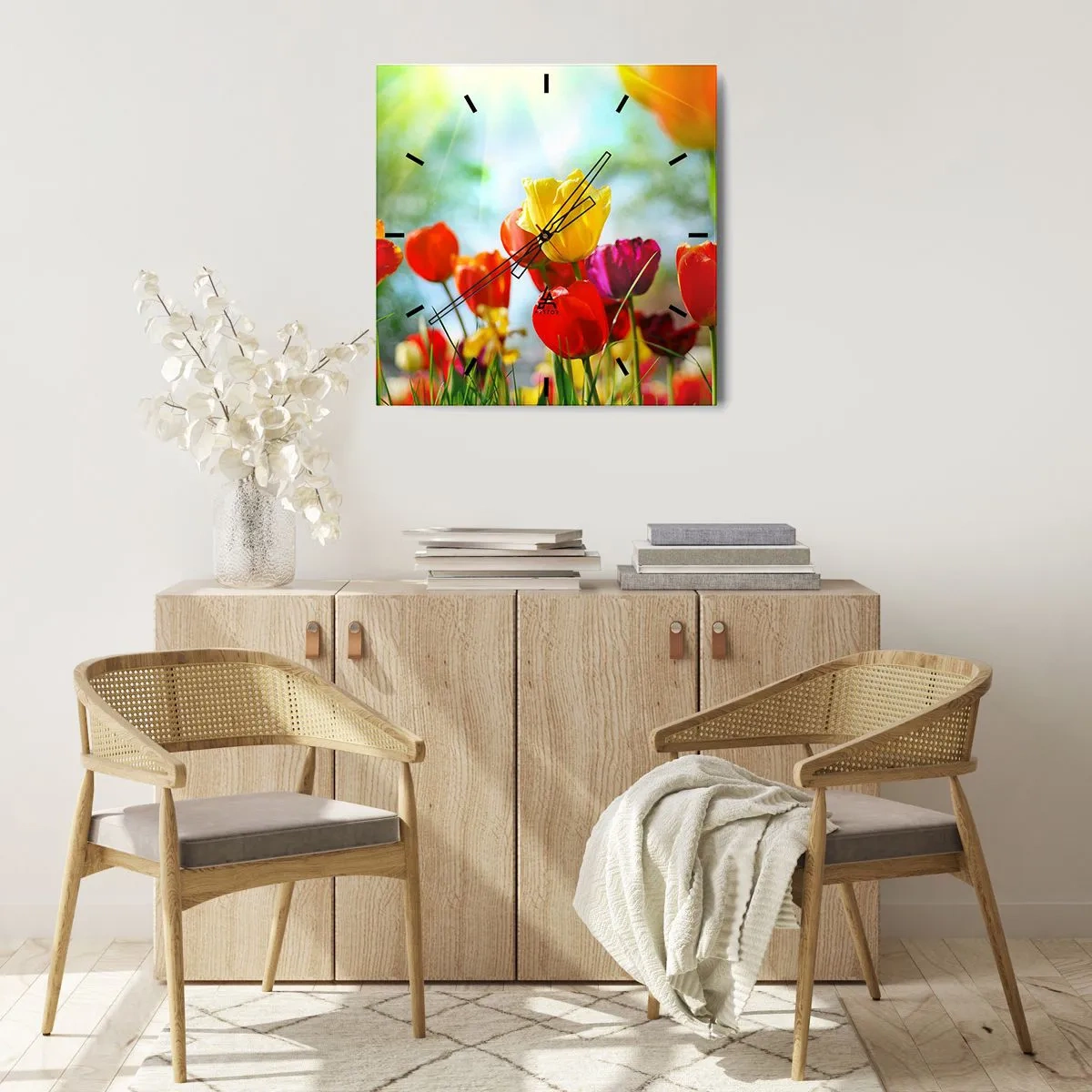 Horloge murale - Pendule murale - Toutes les couleurs du soleil - 40x40 cm