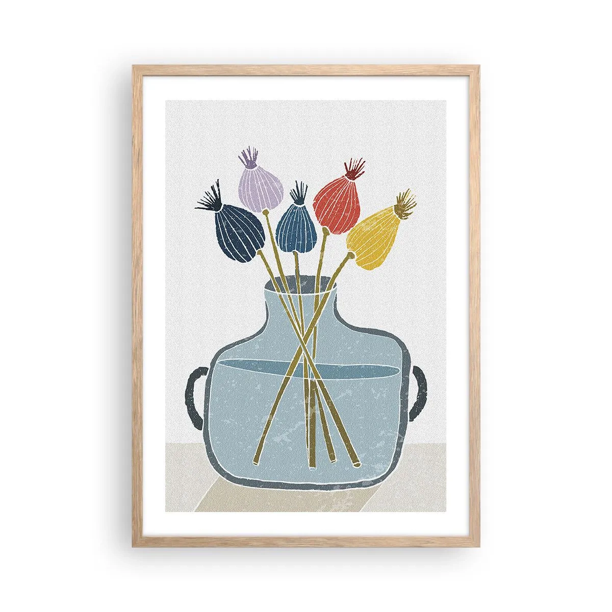 Affiche dans un chêne clair - Poster - Comme s'il avait semé des graines de pavot - 50x70 cm