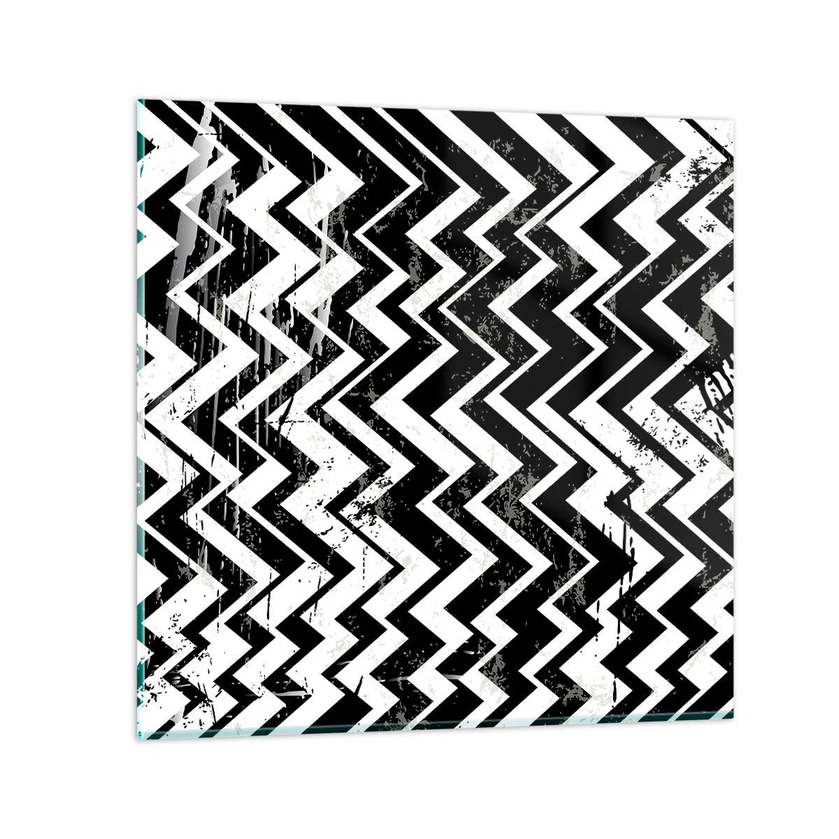 Impression sur verre - Image sur verre - Zig-blanc, zag-noir - 40x40 cm