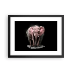 Affiche dans un cadre noir - Poster - Ne pensez pas à un éléphant rose ! - 40x30 cm