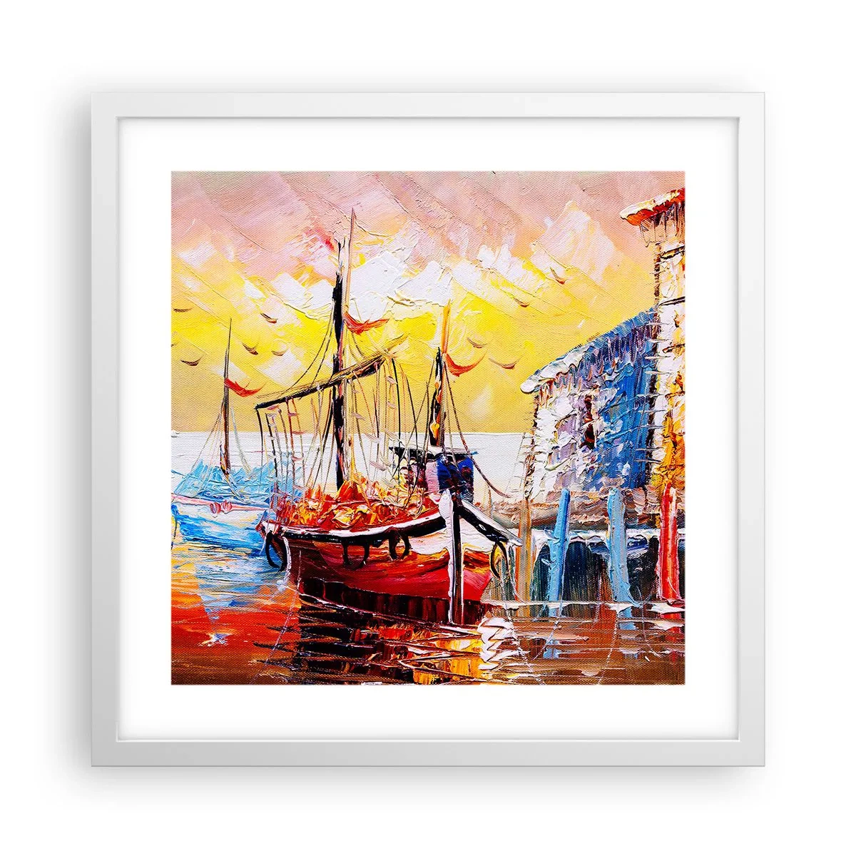 Affiche dans un cadre blanc - Poster - Bon retour - 40x40 cm