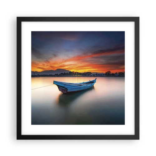 Affiche dans un cadre noir - Poster - Une bonne nuit arrive - 40x40 cm