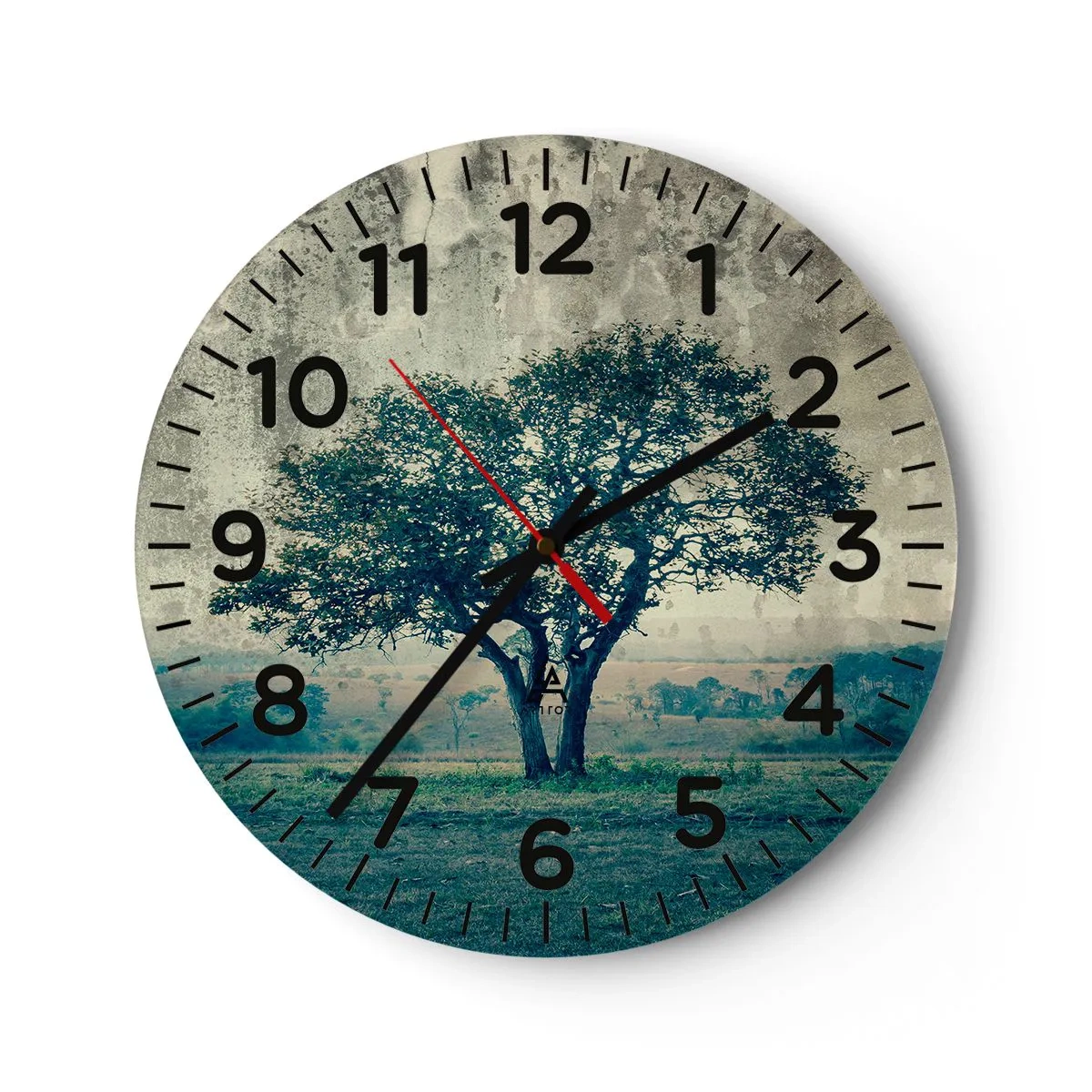 Horloge murale - Pendule murale - Un pommier sur un champ bleu ? - 40x40 cm