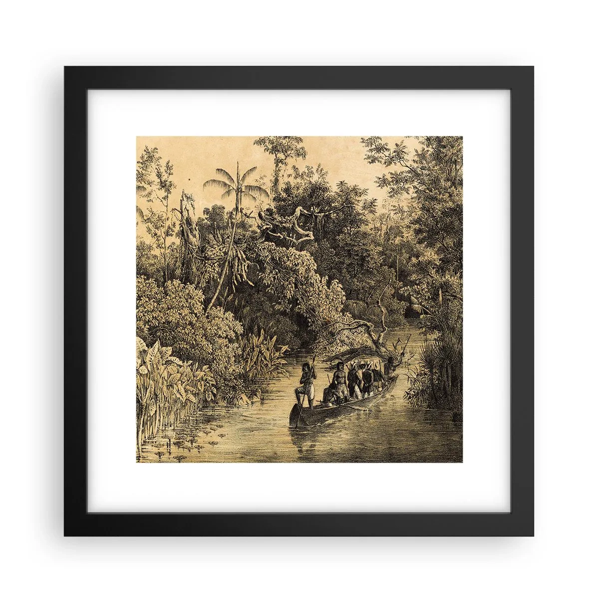 Affiche dans un cadre noir - Poster - Expédition à la source - 30x30 cm