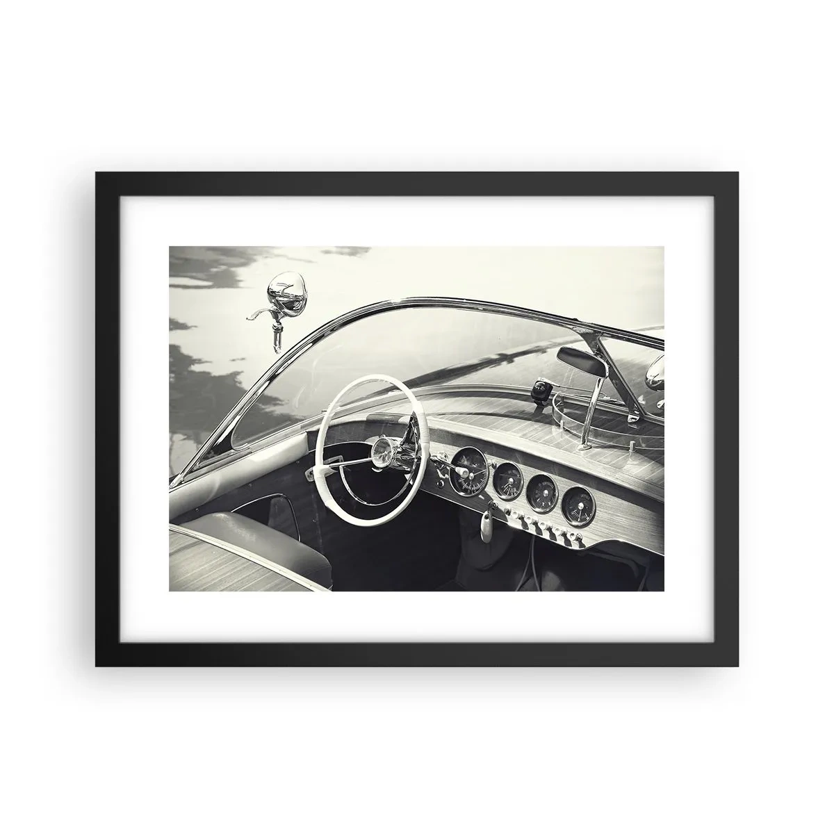 Affiche dans un cadre noir - Poster - Temps pour riche - 40x30 cm