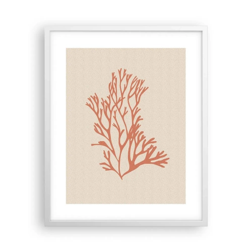 Affiche dans un cadre blanc - Poster - Filigrane de corail - 40x50 cm