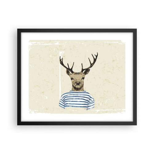 Affiche dans un cadre noir - Poster - Parce que j'aime les chemises rayées - 50x40 cm