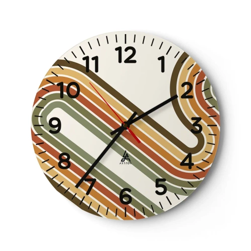 Horloge murale - Pendule murale - En zig zag vers le but - 30x30 cm
