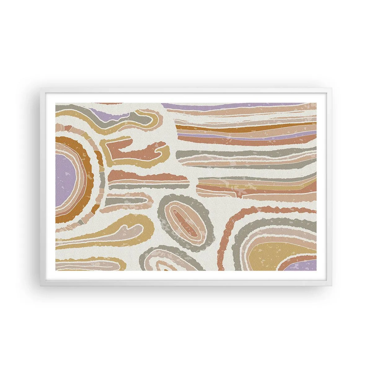 Affiche dans un cadre blanc - Poster - Coupes transversales colorées - 91x61 cm