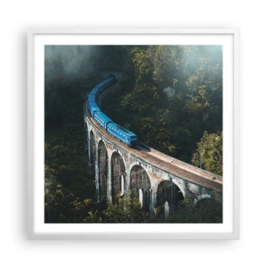 Affiche dans un cadre blanc - Poster - Train nature - 60x60 cm