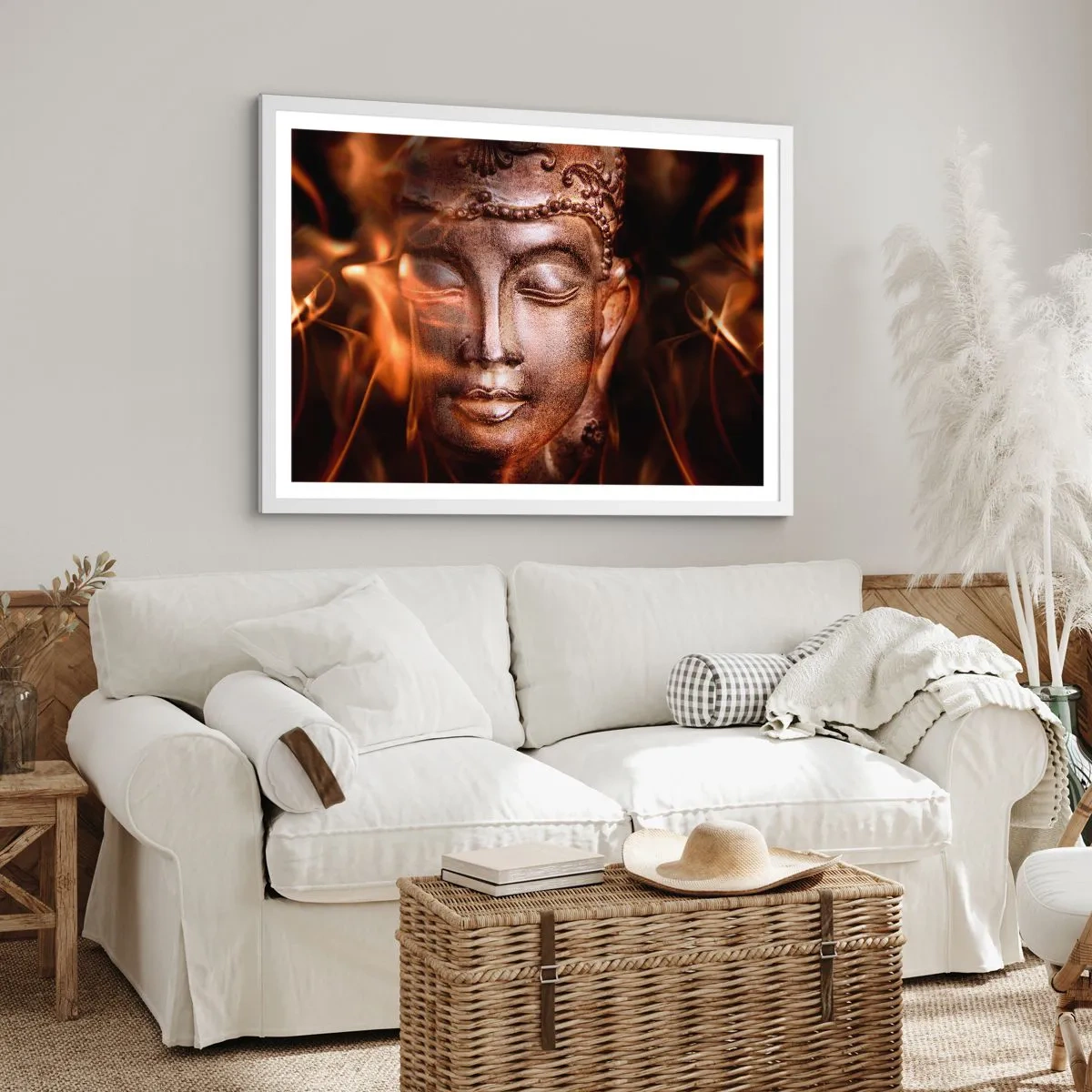 Affiche dans un cadre blanc - Poster - Il n'existe qu'ici et maintenant - 40x30 cm