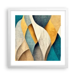 Affiche dans un cadre blanc - Poster - Rythme et vague - 40x40 cm