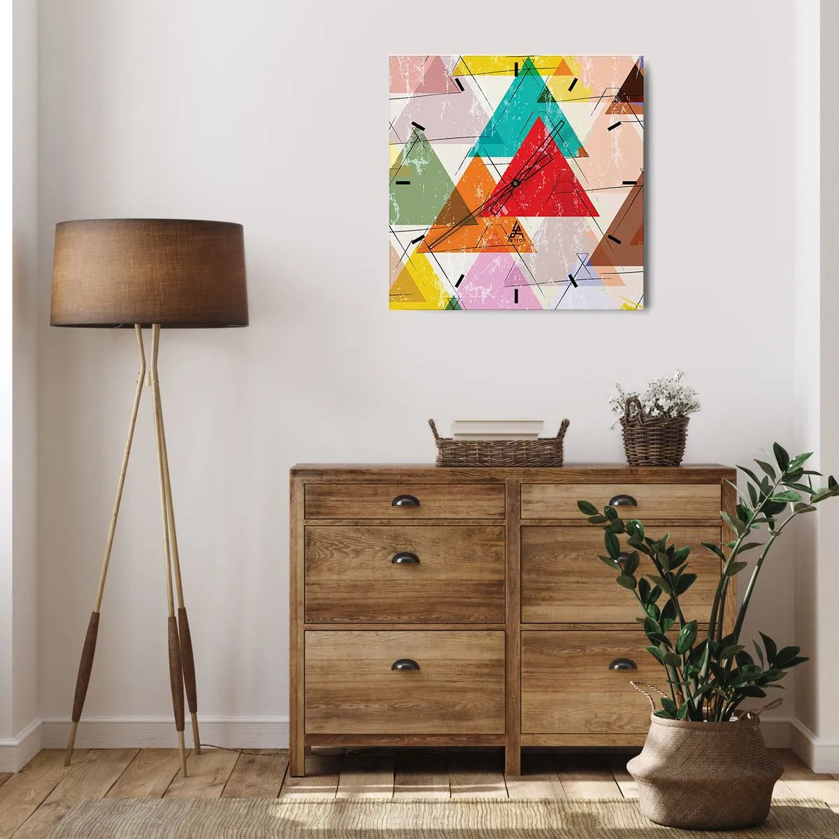 Horloge murale - Pendule murale - Trois par trois - 40x40 cm