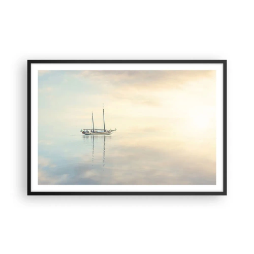 Affiche dans un cadre noir - Poster - Dans une mer de silence - 91x61 cm