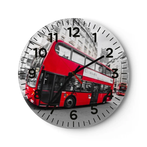 Horloge murale - Pendule murale - Londres traditionnellement - en bus - 30x30 cm