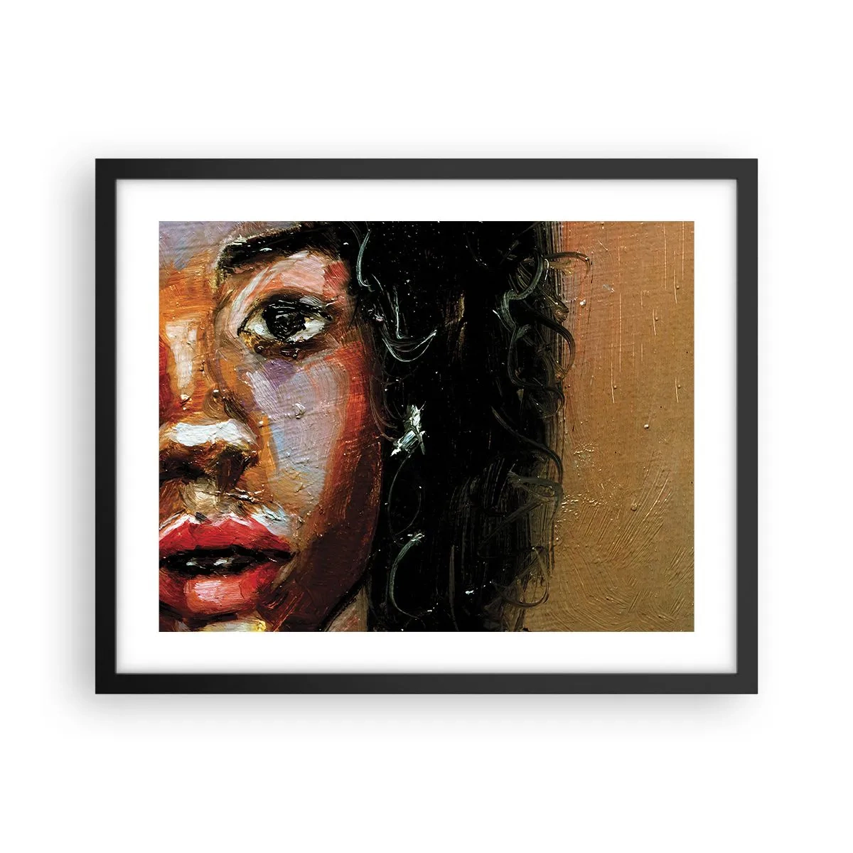 Affiche dans un cadre noir - Poster - Noir et brillant - 50x40 cm