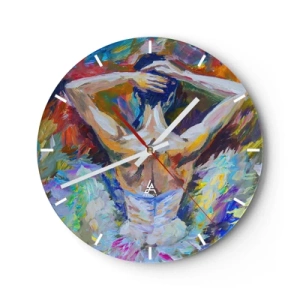 Horloge murale - Pendule murale - Une image abstraite d'une ballerine aux couleurs dynamiques et colorées. - 30x30cm - Il se peut que ce soit tout - Décoration murale moderne pour le salon, la cuisine et la chambre ARTTOR