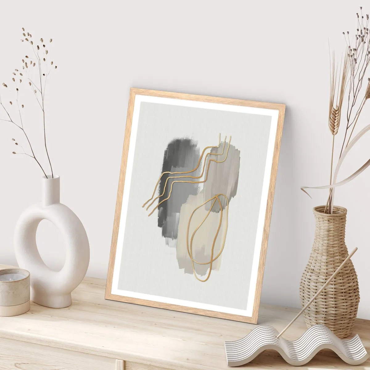 Affiche dans un chêne clair - Poster - Durée et mouvement - 50x70 cm