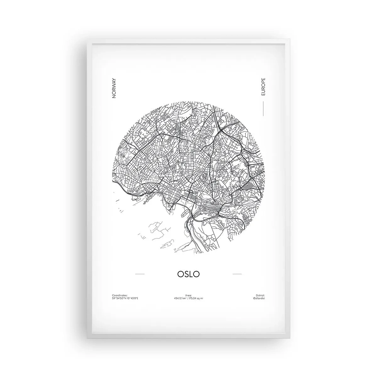 Affiche dans un cadre blanc - Poster - Anatomie d’Oslo - 61x91 cm