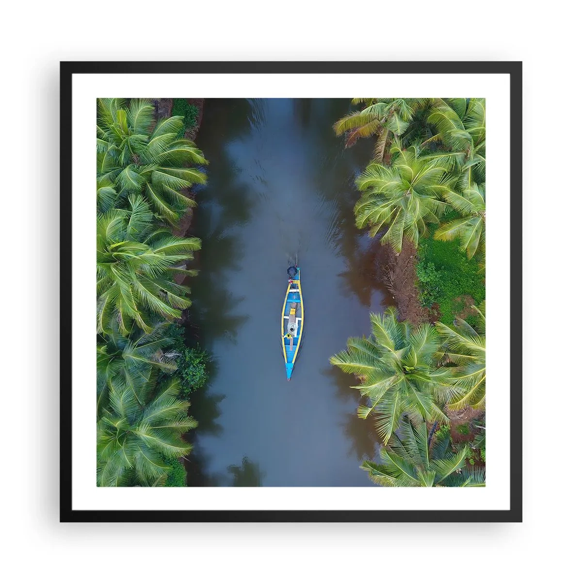 Affiche dans un cadre noir - Poster - Sur un sentier tropical - 60x60 cm
