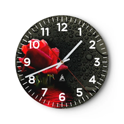 Horloge murale - Pendule murale - Rouge et noir - 40x40 cm