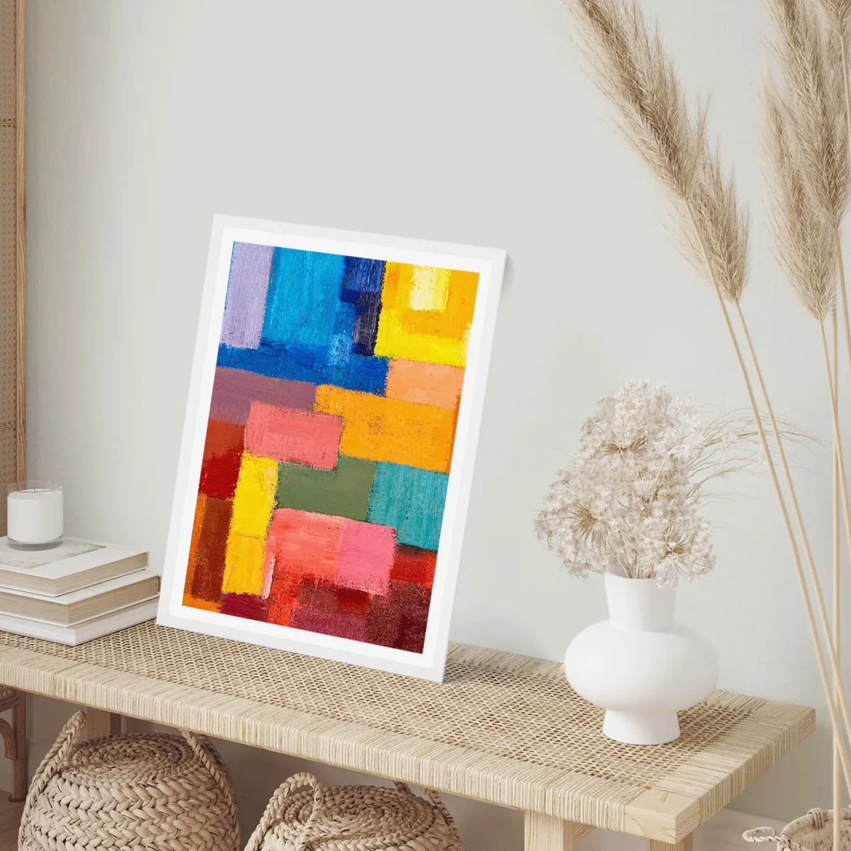 Affiche dans un cadre blanc - Poster - Chacun est différent, tout est coloré - 40x50 cm