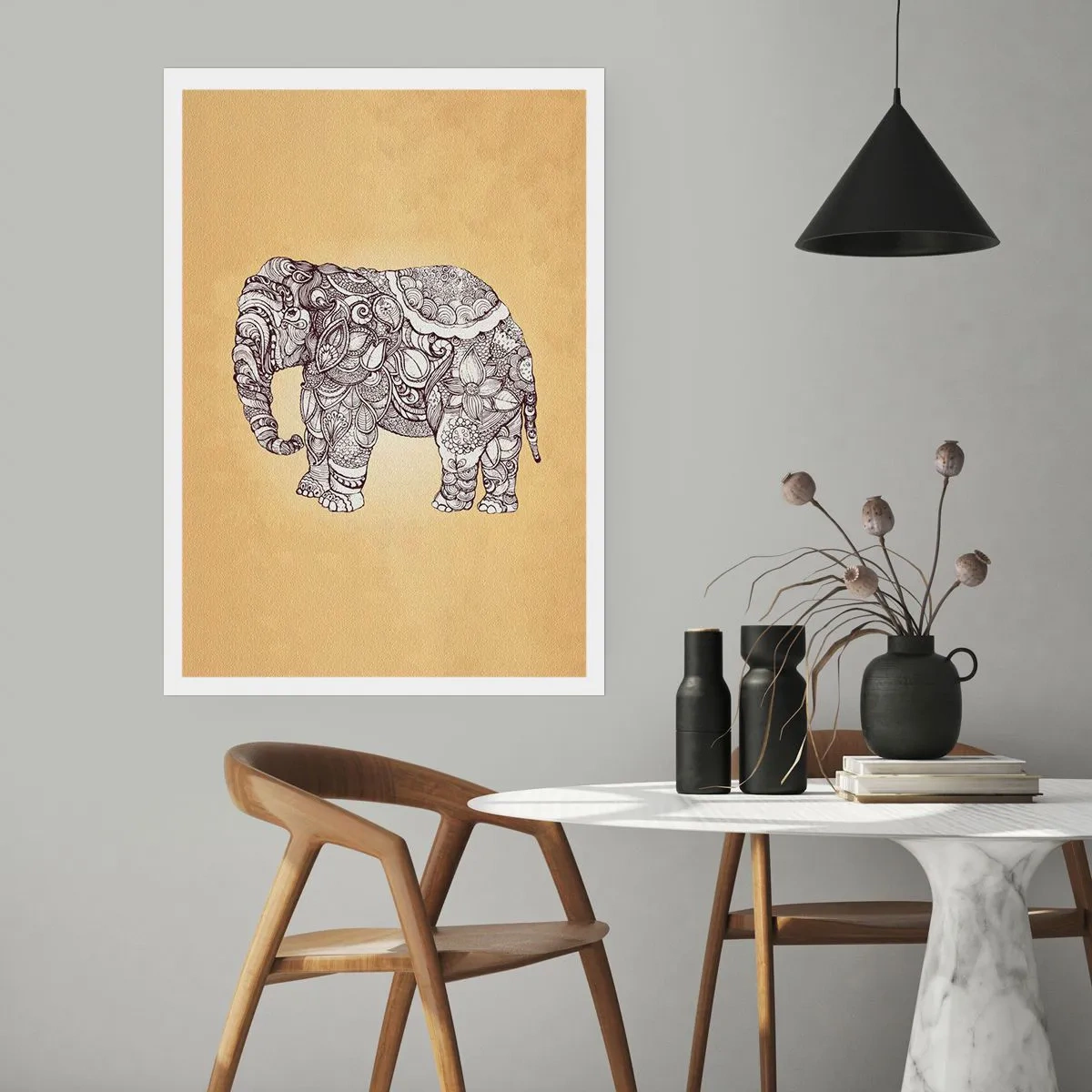 Affiche - Poster - L'éléphant s'est apprêté - 40x50 cm