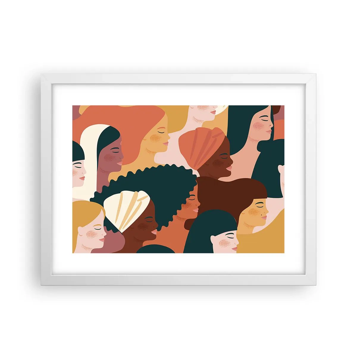 Affiche dans un cadre blanc - Poster - Uniquement la féminité - 40x30 cm