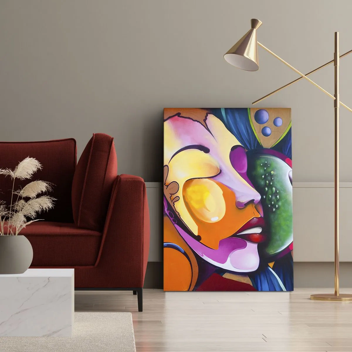 Impression sur toile - Image sur toile - Toucher avec la couleur - 45x80 cm