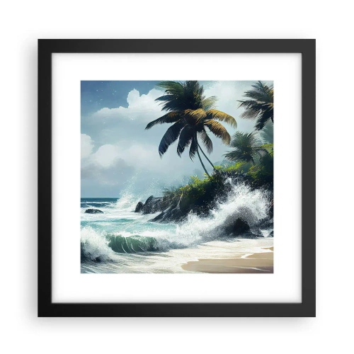 Affiche dans un cadre noir - Poster - Sur une côte tropicale - 30x30 cm