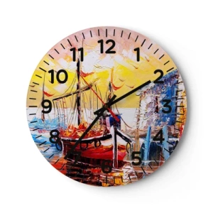 Horloge murale - Pendule murale - Bon retour - 40x40 cm