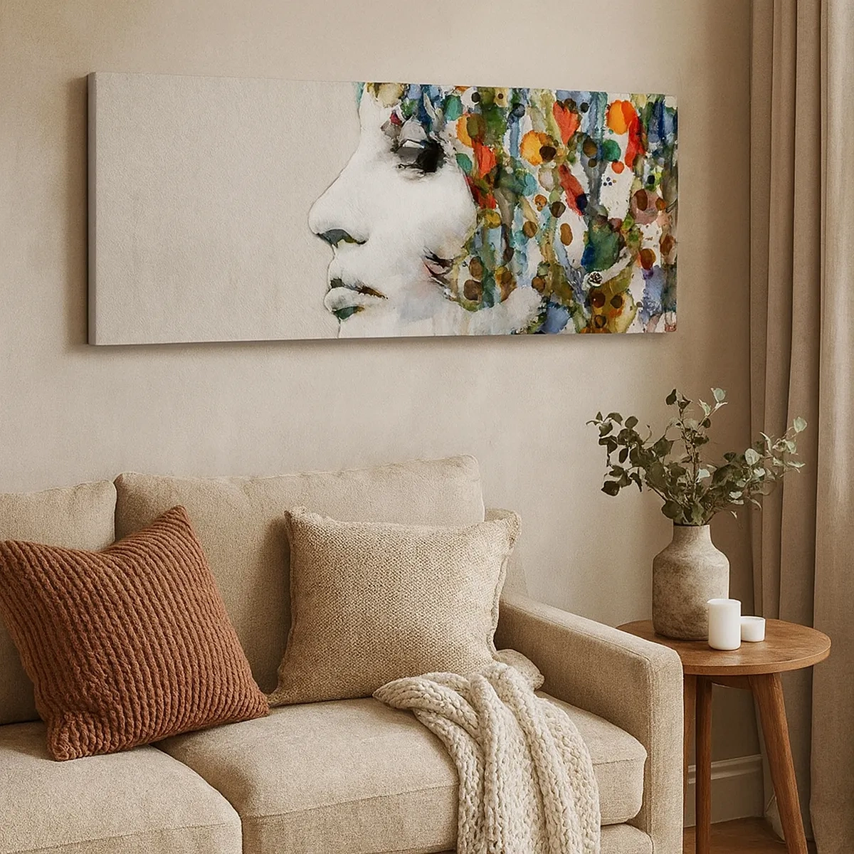 Impression sur toile - Image sur toile - Elle est sortie de la grisaille - 30x30 cm