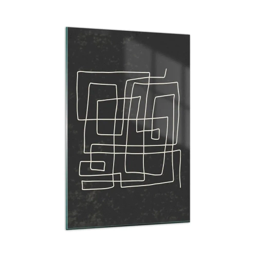 Impression sur verre - Image sur verre - Motif géométrique abstrait sur fond sombre - 80x120cm - Pas aussi simple - Décoration murale moderne pour le salon et la chambre ARTTOR